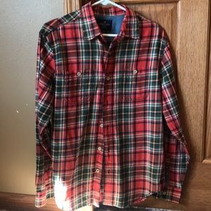 Orange plaid button down